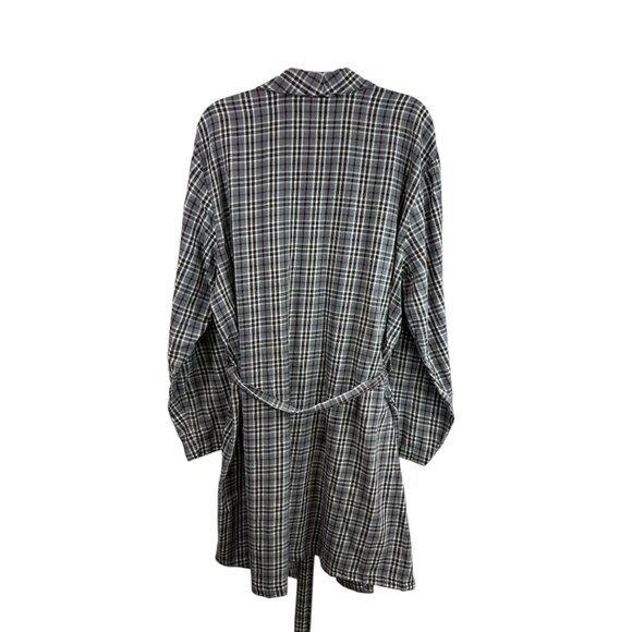 Hanro Switzerland Men's Flannel Checked Robe Cotton Cozy Comfort Size XXL - Picture 3 of 12